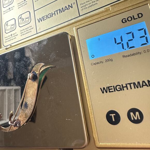 Albert Scharning Norway sterling silver guilloche enamel white green leaf brooch - Picture 10 of 10